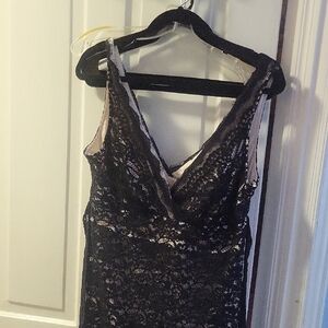 White House Black Market Black Lace Midi Dress